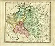 1814 map of the Partitioned Commonwealth with Lithuania Proper(Duchy of Lithuania)