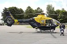 The Western Counties Air Operations Unit Eurocopter EC 135 T2 providing law enforcement and medical assistance in the Avon and Somerset Police, and Gloucestershire Police areas, was based at the airport.  This role has since been taken up by the National Police Air Service.