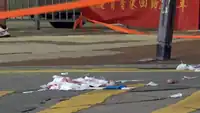 Blood on the ground at the attack site