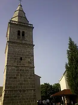 Stone church tower