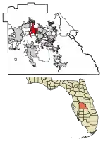 Location of Auburndale in Polk County, Florida.