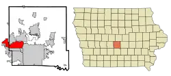Location of Urbandale, Iowa