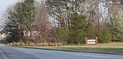 Polkton welcome sign on US 74