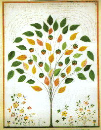 Polly Collins, Tree of comfort, a Gift from Mother Ann to Eldress Eunice, August, 1859. Collection of the Shaker Library, United Society of Shakers, Sabbathday Lake, Maine