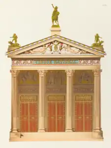 Neoclassical - Polychromatic façade of the Cirque Nationale, Paris, by Jakob Ignaz Hittorff, 1840