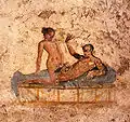 Erotic wall painting Casa del Ristorante, Pompei