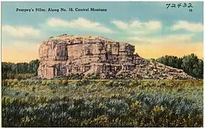 Postcard. Pompeys Pillar National Monument.