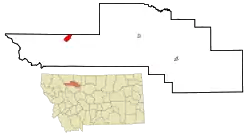 Location of Heart Butte, Montana