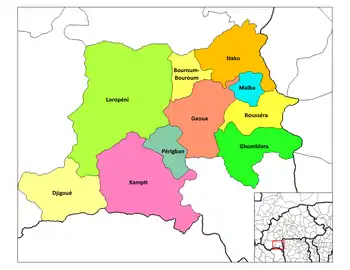 Provincial map of its departments