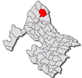 Location in Mehedinți County