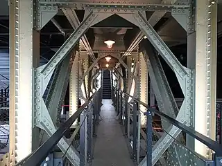 Deck of a railway viaduct over the Meuse which now serves as a raised platform for the public