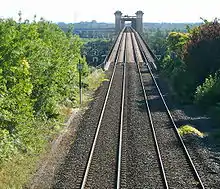 View of a railway bridge.