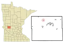 Location of Lowry, Minnesota
