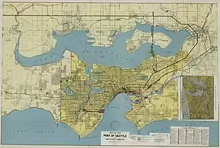 Map of Seattle and port, 1918