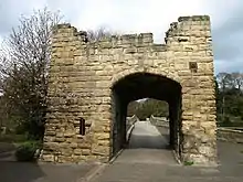 Gateway on the medieval bridge.