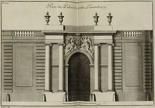 Coach entrance on the rue de Vaugirard from Boffrand's Livre d'architecture, 1745