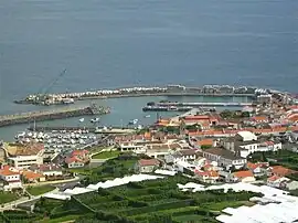 The central marina and port, as well as the concentrated urban zone of São Miguel that makeup the core of the town of Vila Franca do Campo