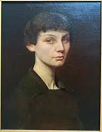 Portrait of Mrs. Brush, by George de Forest Brush. Oil on canvas, 1888