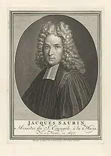 Engraved portrait of French preacher Jacques Saurin