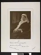 Fredrikke Nielsen 74 years old. Greeting to the married author couple Hulda and Arne Garborg, dated 20. December 1911. The National Library.