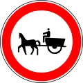 No animal-drawn vehicles