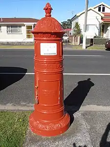 Early pillar box in Thames, New Zealand