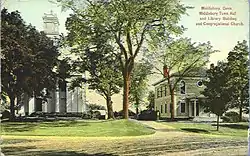 Town Hall/Library and Congregational Church, 1910