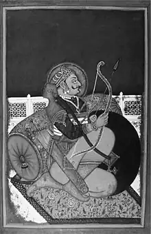 Posthumous painting depicting Prithviraj Chauhan from Kota