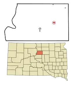 Location in Potter County and the state of South Dakota