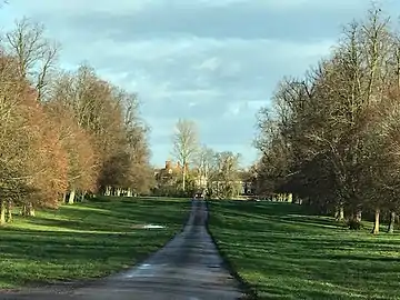 Road leading up to the school from the A5