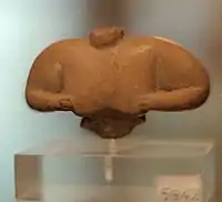 Torso of woman with hands on chest, small terracotta, Sesklo culture, Neolithic, 6th–5th millennium BC