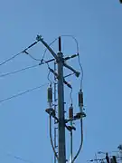 Transition of a 60kv powerline between overhead and underground