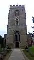 Powick Parish Church, Worcester. The tower is said to be from where Oliver Cromwell observed the Battle of Worcester in 1651 whilst his enemy Charles II of England observed the battle from Worcester Cathedral. During World War II the tower was used by the Home Guard to watch for incoming German bombers heading towards the City of Worcester.