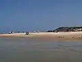 Low tide the banks of the river Ribeira de Aljezur