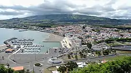 A view of the city centre of Praia da Vitória, the core of the civil parish of Santa Cruz