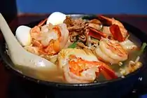 A prawn and noodle soup