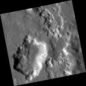 Hollows within and near one of the large volcanic depressions