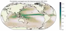 Map of global average annual precipitation