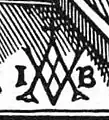 The monogram I V A B (Iodocus Van Asche Badius) in the lower part of the same printer's mark.
