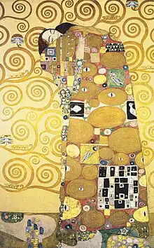 Preparatory design of The Embrace by Gustav Klimt (1904)
