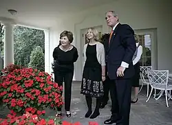 George W. Bush and his wife Laura meeting Spelling Bee champion Kerry Close