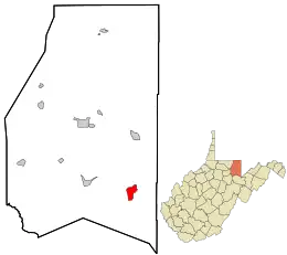 Location in Preston County and the state of West Virginia.