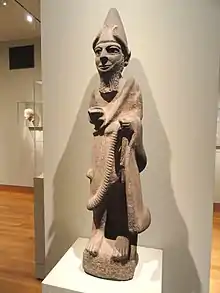 Statue of a Hittite priest-king made from basalt and containing bone eyes