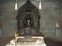 Mulnayak Shri Parshvanath within the main temple at the Mel Sithamur Jain Math.