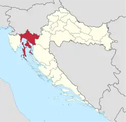 Primorje-Gorski Kotar County within Croatia