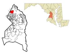 Location of Beltsville, Maryland