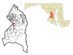 Location of Carmody Hills-Pepper Mill Village, Maryland