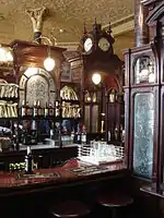 One of the characteristic booths at the Princess Louise in High Holborn