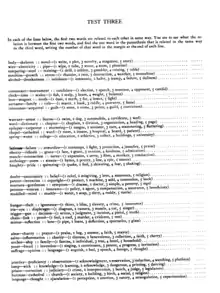 A page of analogy questions from the Princeton 1925 test