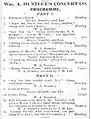 1886. Program, William A. Huntley’s Concert Company.